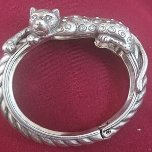 Brighton Silver Leopard Bangle Bracelet